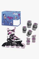 Fila Combo inlineskates + set di protezione bambina rosa intenso