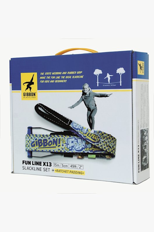 Gibbon Fun Line slackline + protection pour arbre enfants