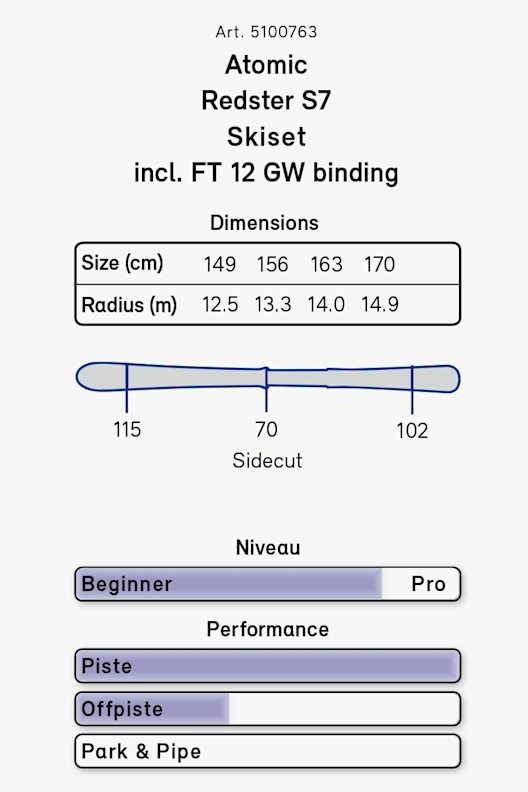 ATOMIC Redster S7 ski set 19/20