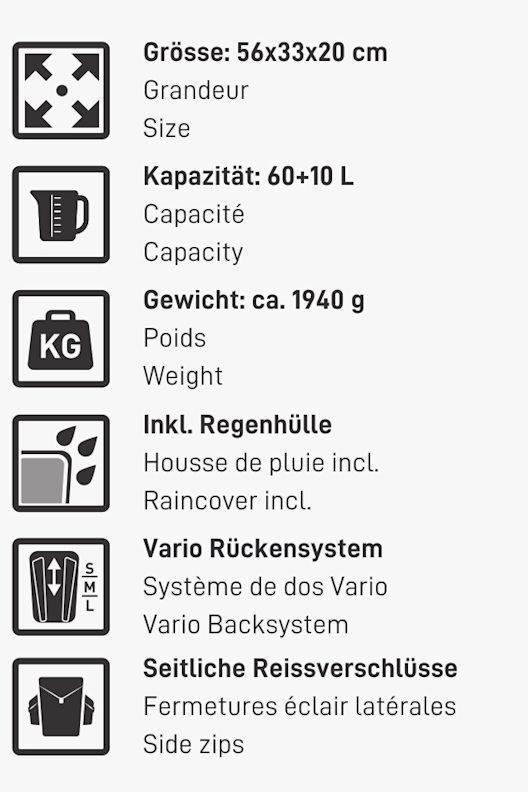 46 NORD Denali 60+10 L Wanderrucksack