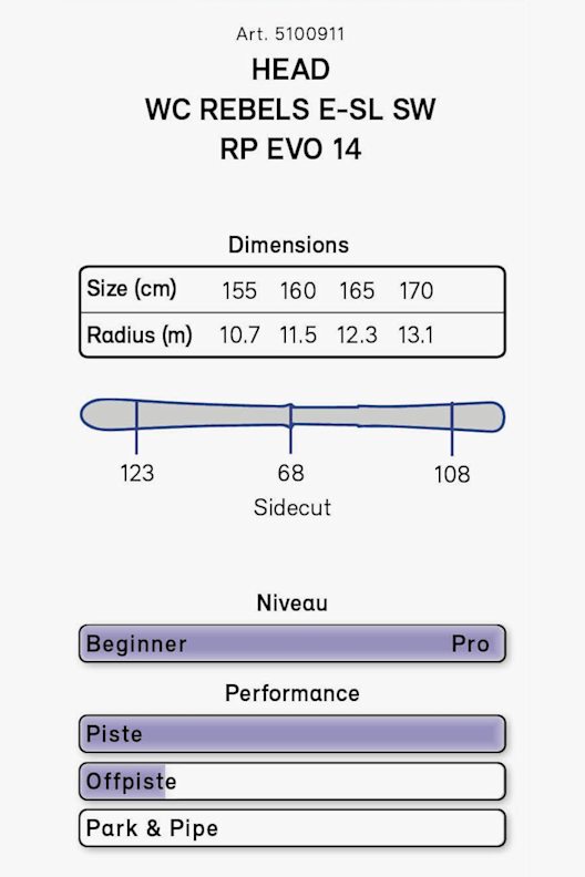 HEAD WC Rebels e-SL Ski Set 20/21