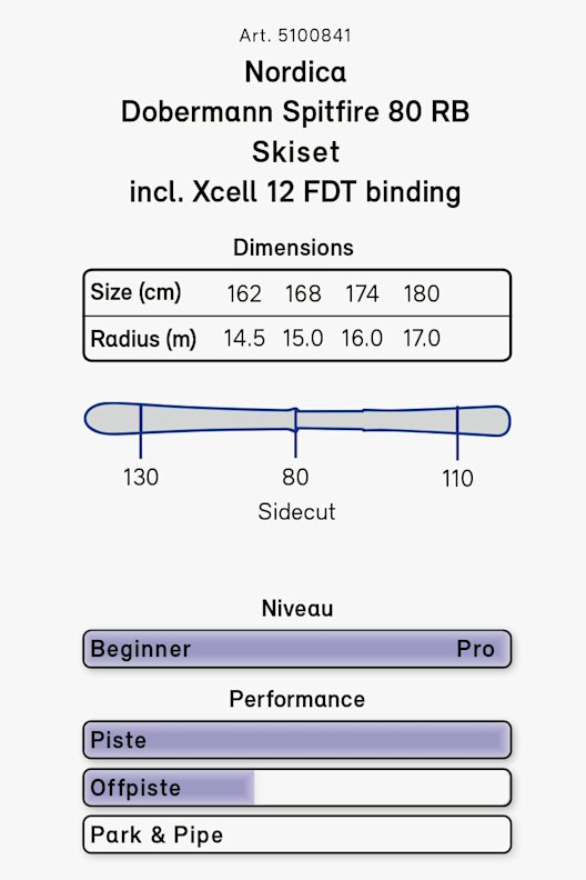 Nordica Dobermann Spitfire 80 RB ski set 20/21