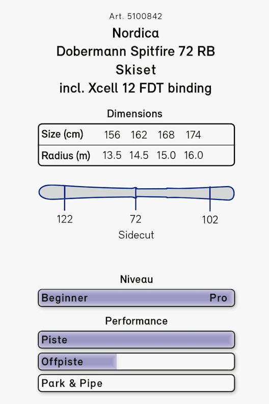 Nordica Dobermann Spitfire 72 RB ski set 20/21