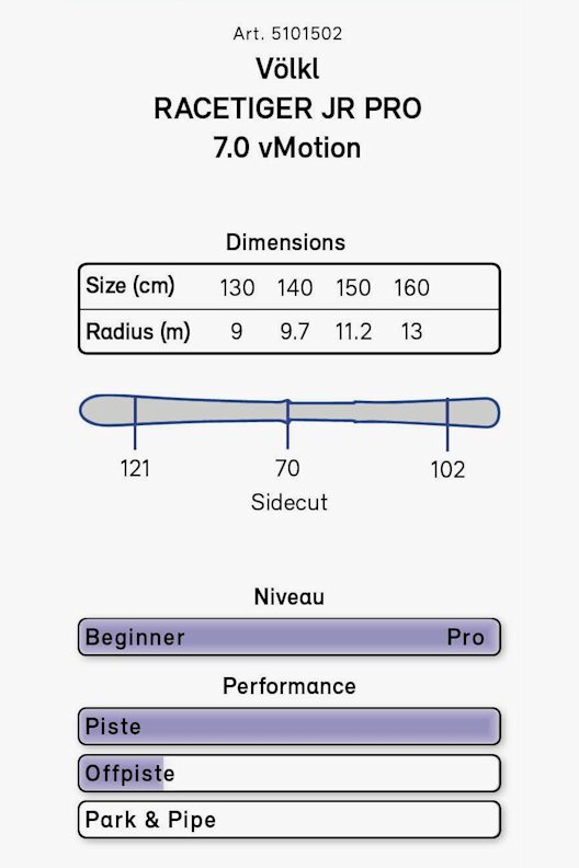 Voelkl Racetiger Pro set sci bambini 20/21