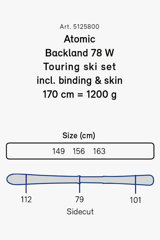 ATOMIC Backland 78 set de skis de randonnée + peaux de phoque femmes 20/21