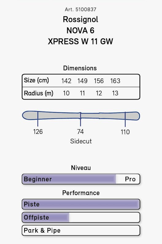 Rossignol Nova 6 set sci donna 20/21