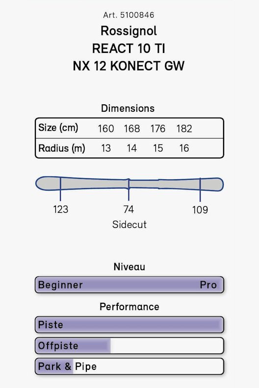 Rossignol React 10 TI set sci 20/21