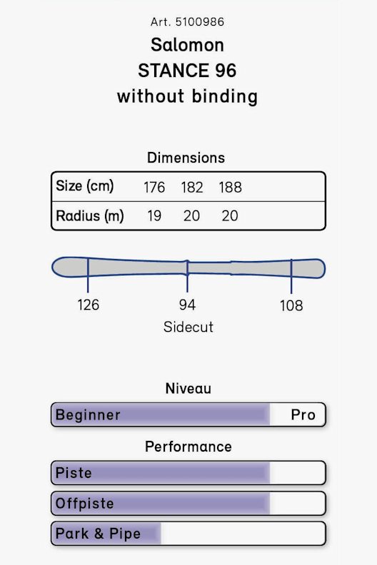 Salomon Stance 96 Flat ski 20/21