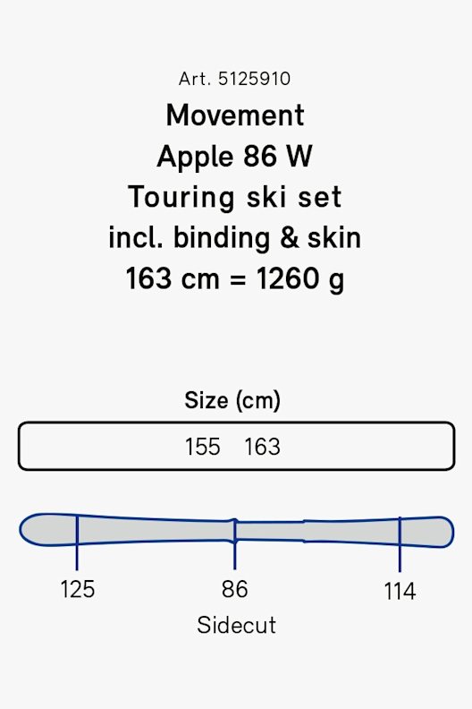 Movement Apple 86 set de skis de randonnée + peaux de phoque 20/21
