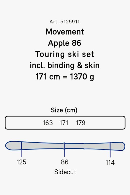 Movement Apple 86 Tourenski Set + Fell 20/21