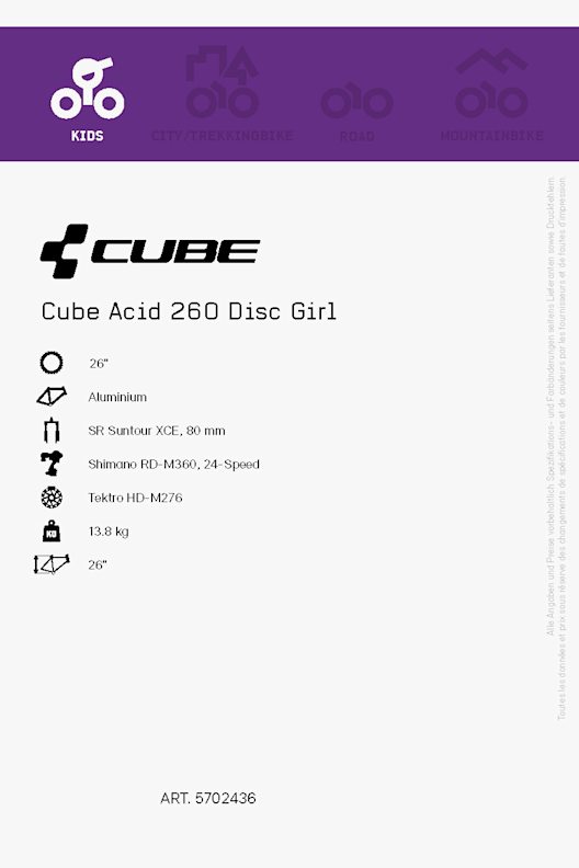CUBE Acid 260 Disc 26 Mädchen Mountainbike 2021