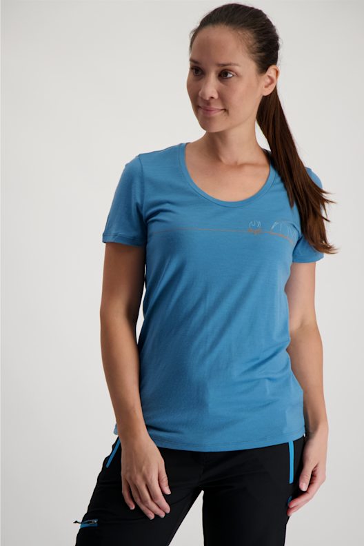 icebreaker Tech Lite Scoop Single Line Camp Damen T-Shirt