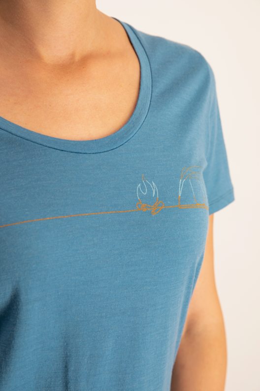 icebreaker Tech Lite Scoop Single Line Camp t-shirt donna