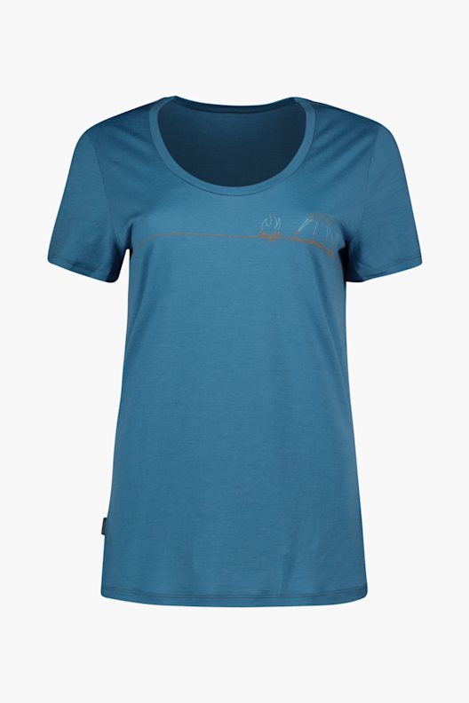 icebreaker Tech Lite Scoop Single Line Camp t-shirt femmes