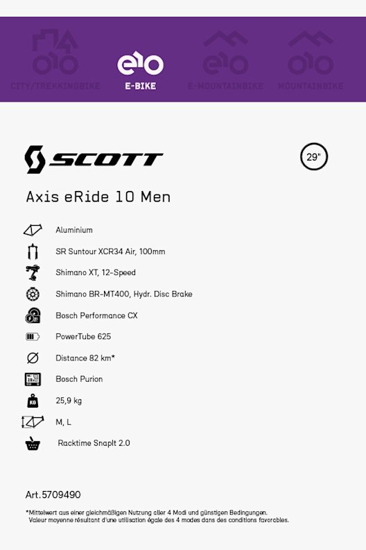 SCOTT Axis eRide 10 29 e-bike uomo 2021