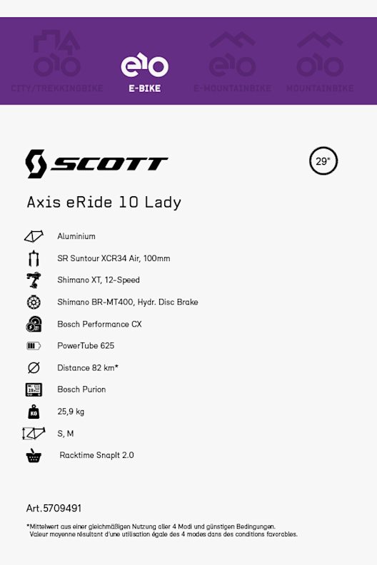 SCOTT Axis eRide 10 29 e-bike donna 2021