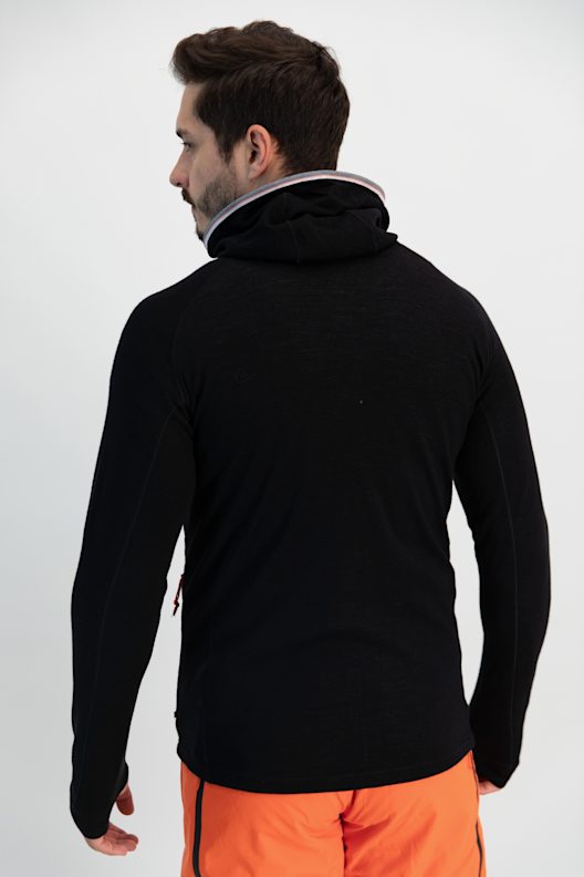 2117 OF SWEDEN Gasska Merino Hooded Herren Midlayer in schwarz