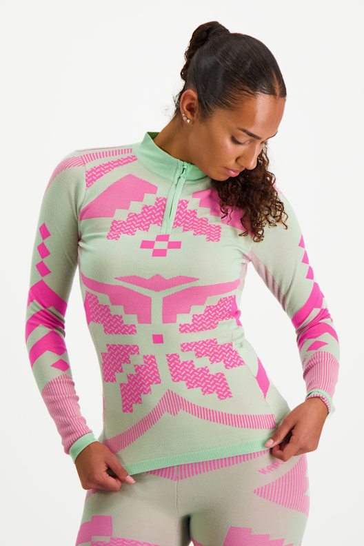 Kari Traa Faith Merino Half-Zip Damen Thermo Longsleeve in mint