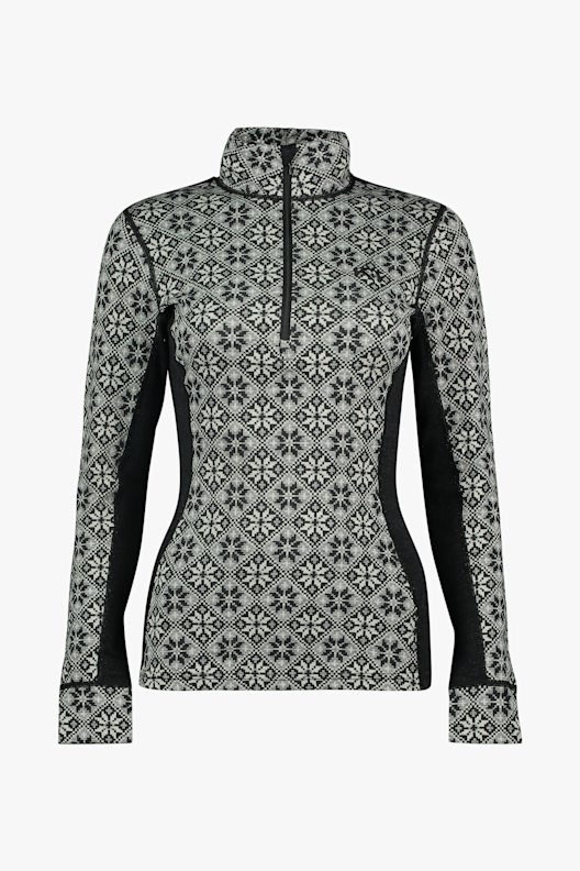 Kari Traa Rose Merino Half-Zip Damen Thermo Longsleeve in schwarz