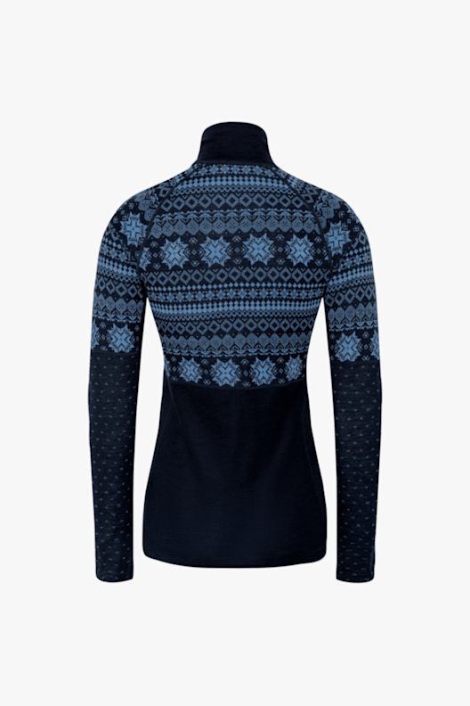 Ibex 100% Laine Mérinos 1/4 Zip Femme Bleu Petit - Couche De Base Ski Outdoor
