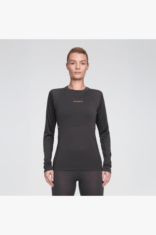 Sous-vêtement de ski laine mérinos femme, bl900 seamless haut gris et rose